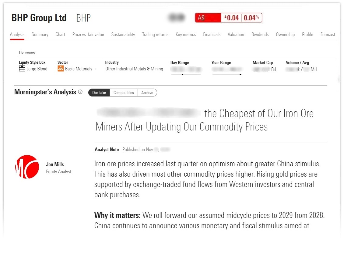 BHP Equity Research Report